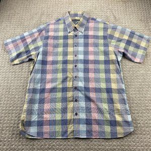 Antonio Valente Shirt Men Extra Large XL Multicolor Checkered Button Down Casual